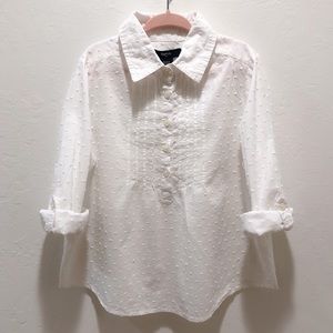Gap Kids Pleated Front Convertible Sleeve Popover Blouse